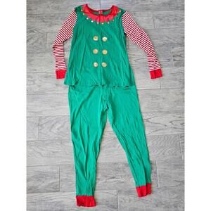Women's Target 2PC Pajama Set Elf Christmas Size 2XL Green Red White Worn Once